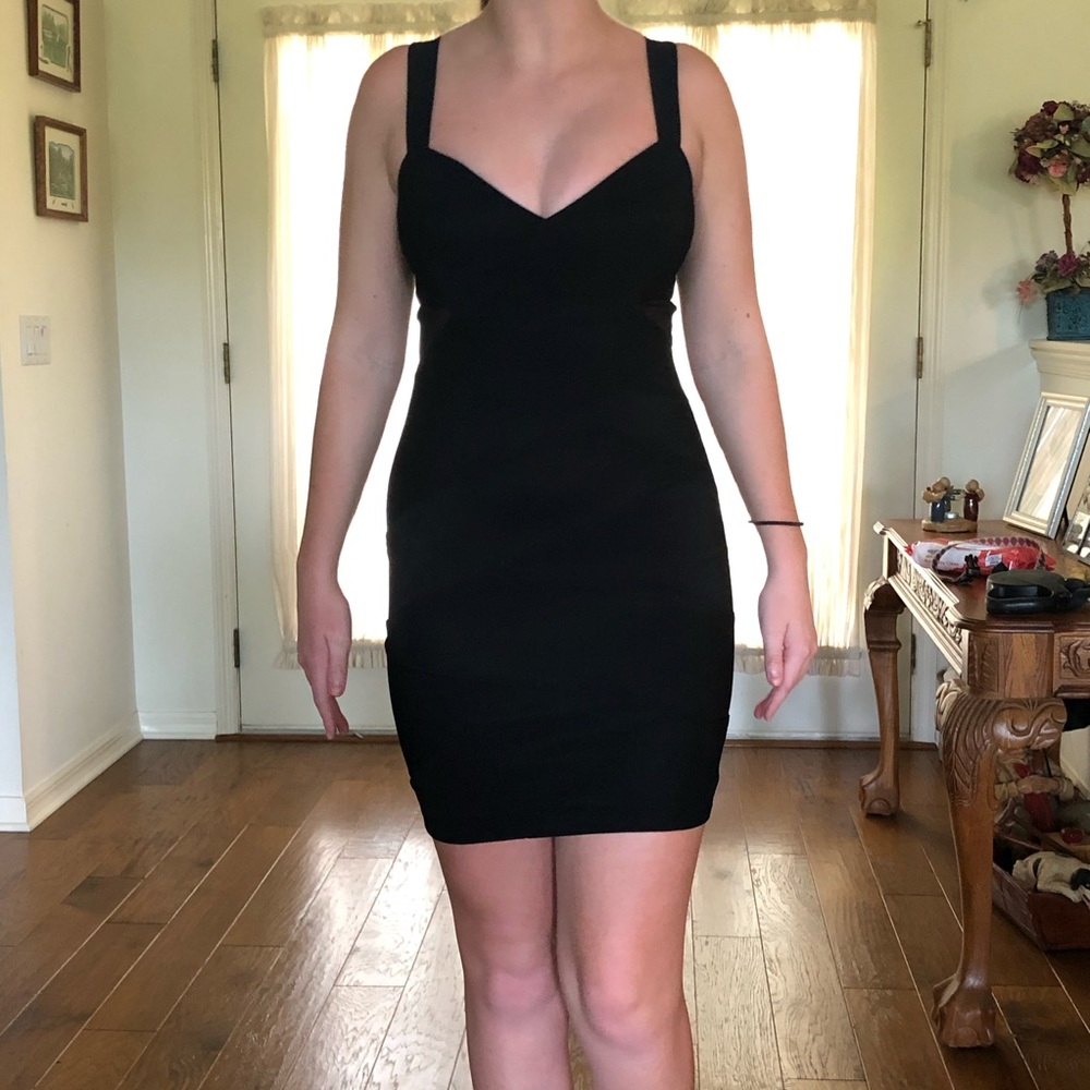 Little Black Dress Sheer Side Panels Size Small